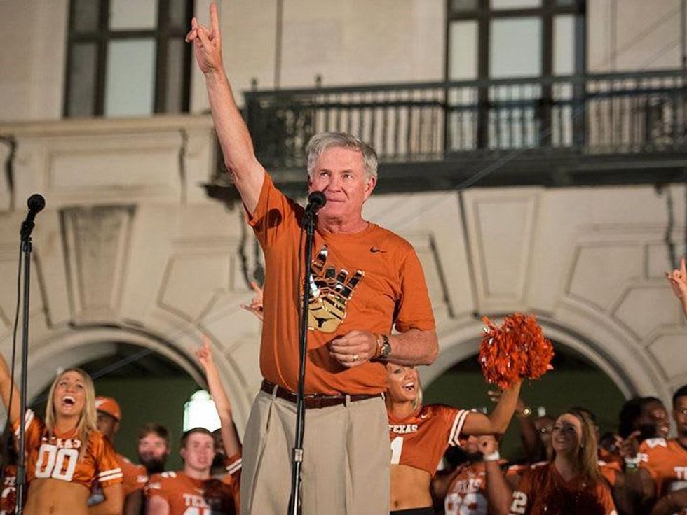 Mack Brown at UT rally