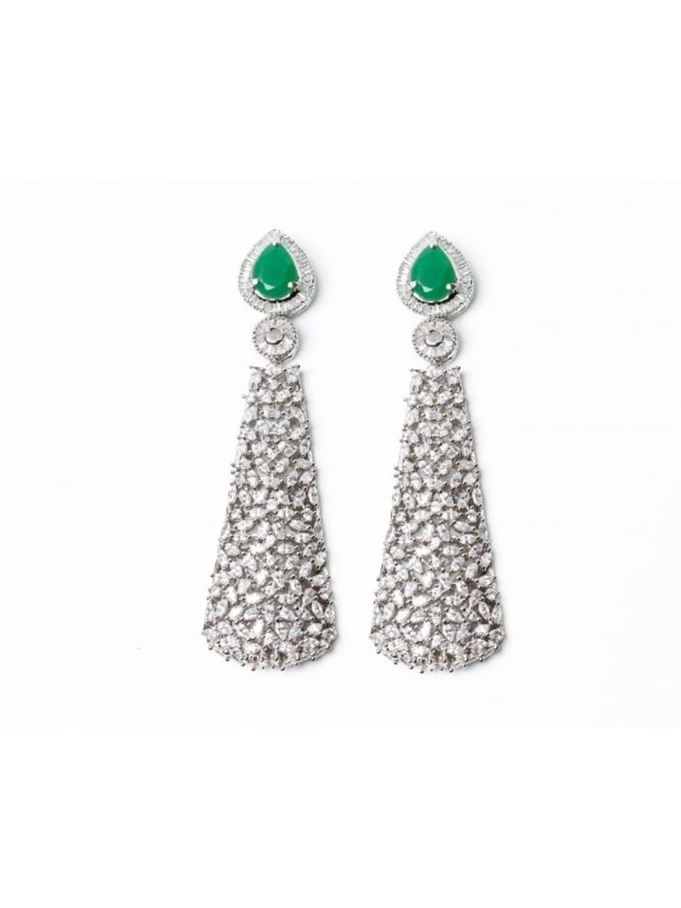 Maheen emerald cubic zircon earrings, Holiday Pop-up 2017