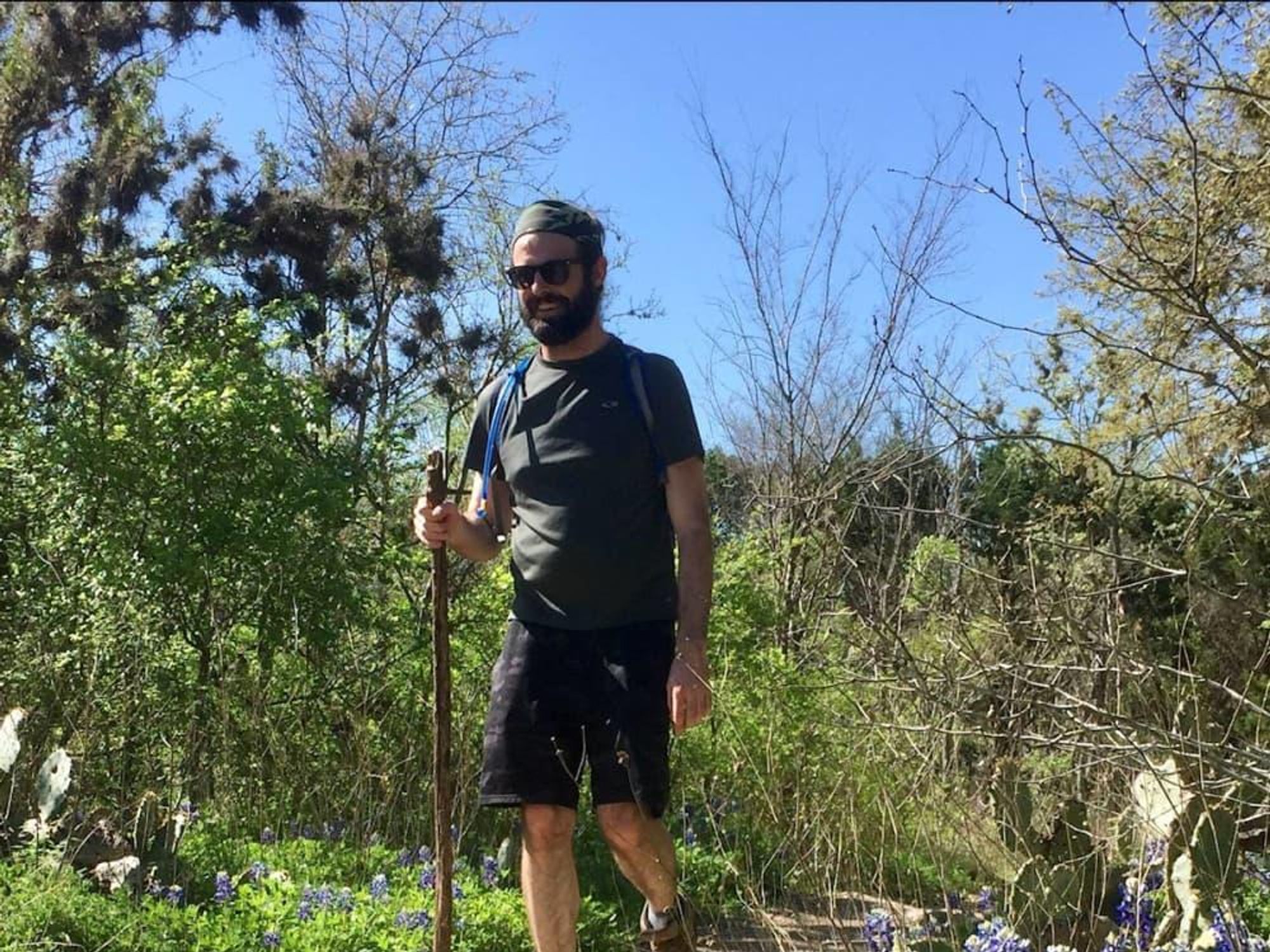 Man hiking in state park