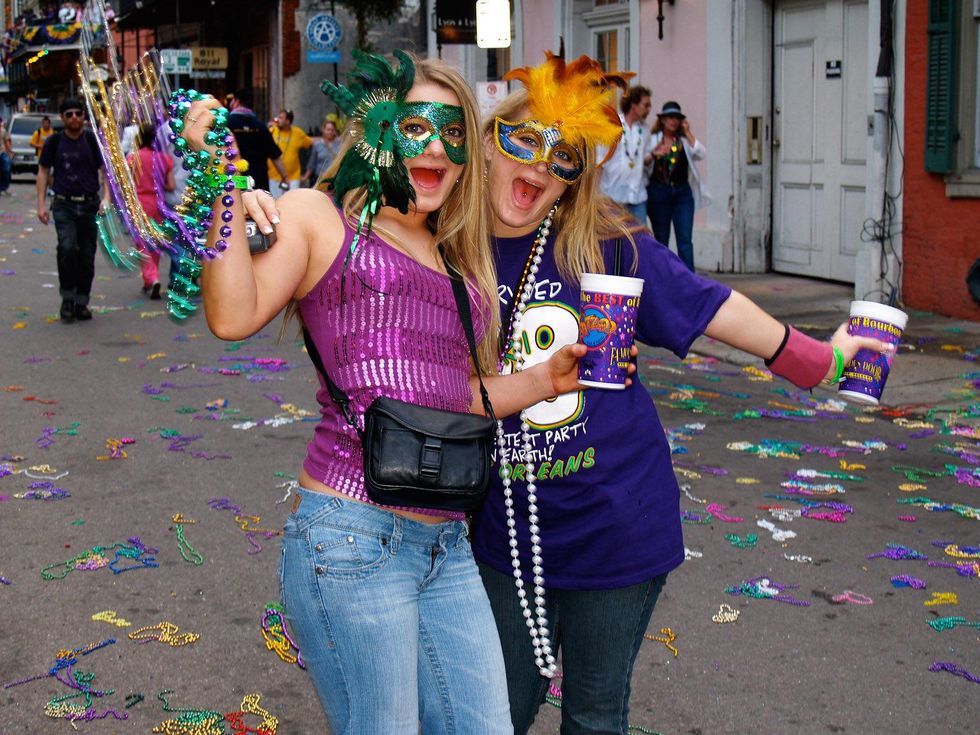 Mardi Gras, partying, masks, drinks, New Orleans