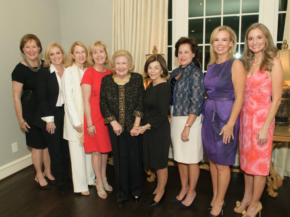 Margo Goodwin, Susan McSherry, Debbie Oates, Christie Carter, Lindalyn Adams, Barbara Stuart, Lisa Longino, Daffan Nettle and Maggie Kipp, Celebrating Women