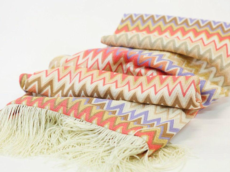 Margot pink gold throw, Stella Dallas, Amber Frazee