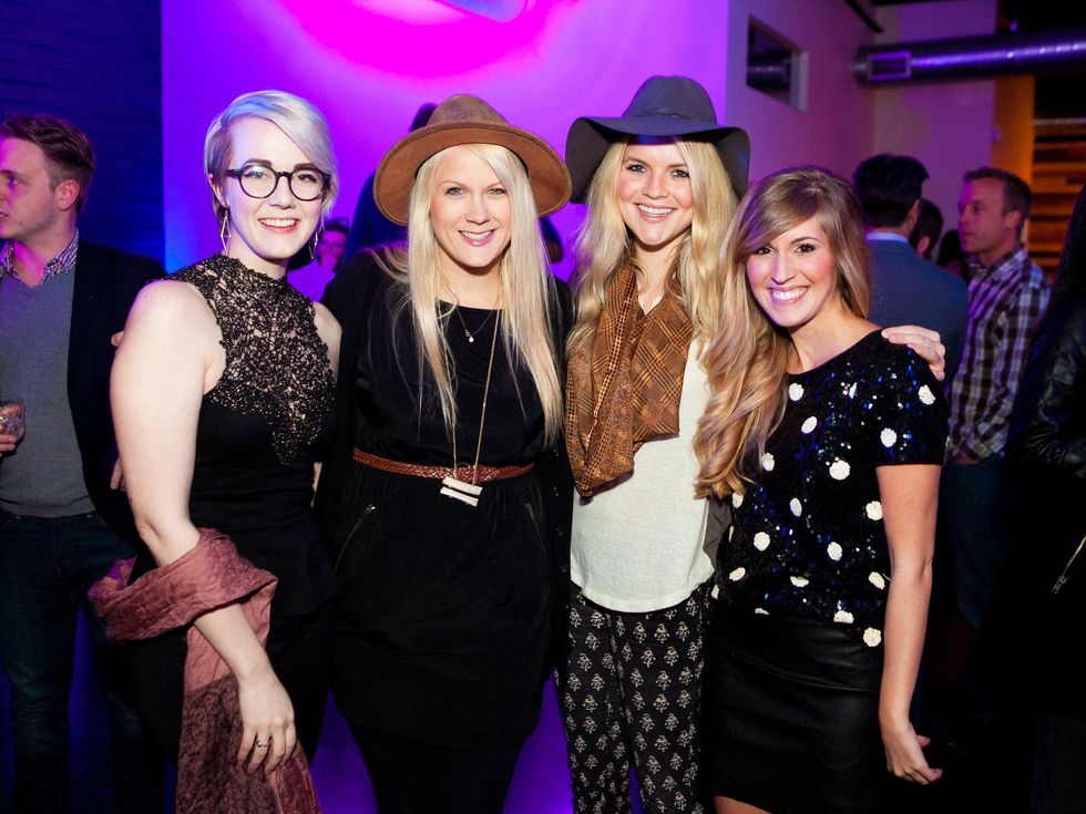 Mariah Cowley, Esther Havens, Ciara O'Modhrain, Claire Johnson at Need anniversary party