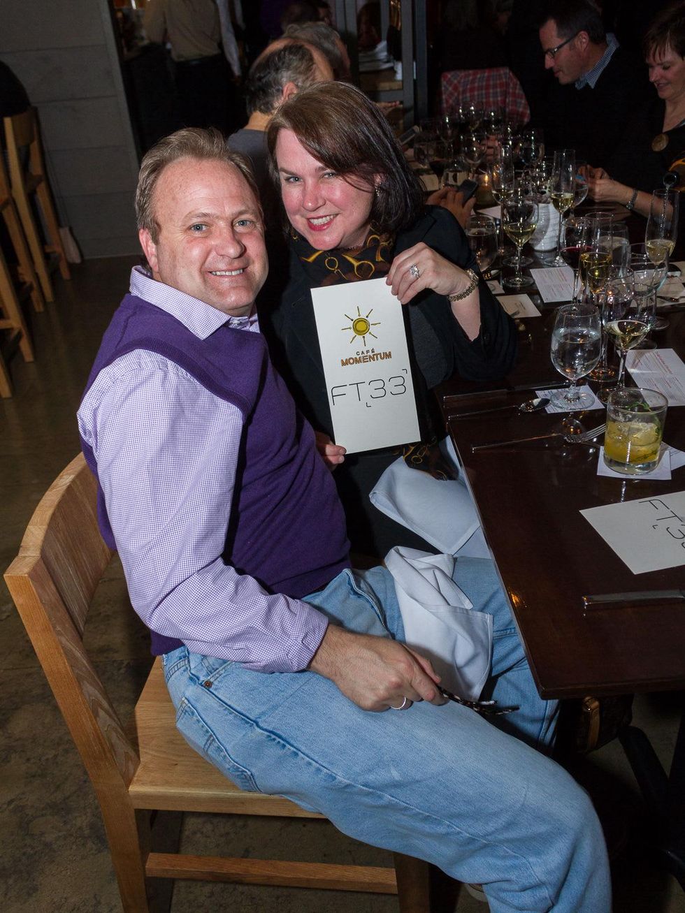 Maribeth Peters and Jeff Pappas at Cafe Momentum pop-up dinner at FT33