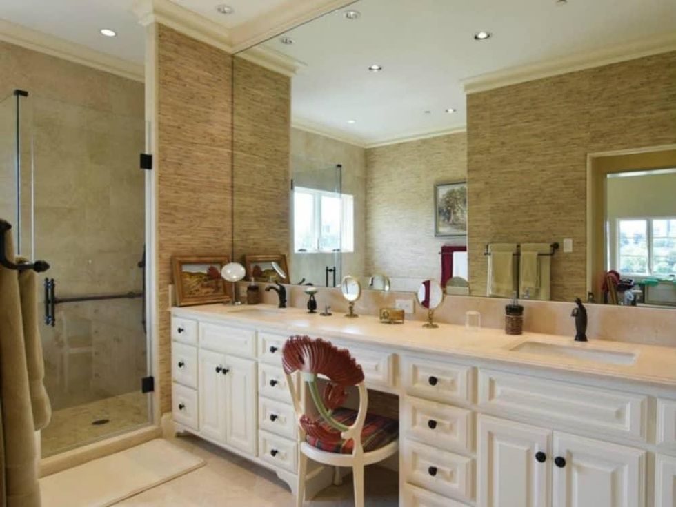 Master bath vanities at 12258 Creek Forest Dr. in Dallas