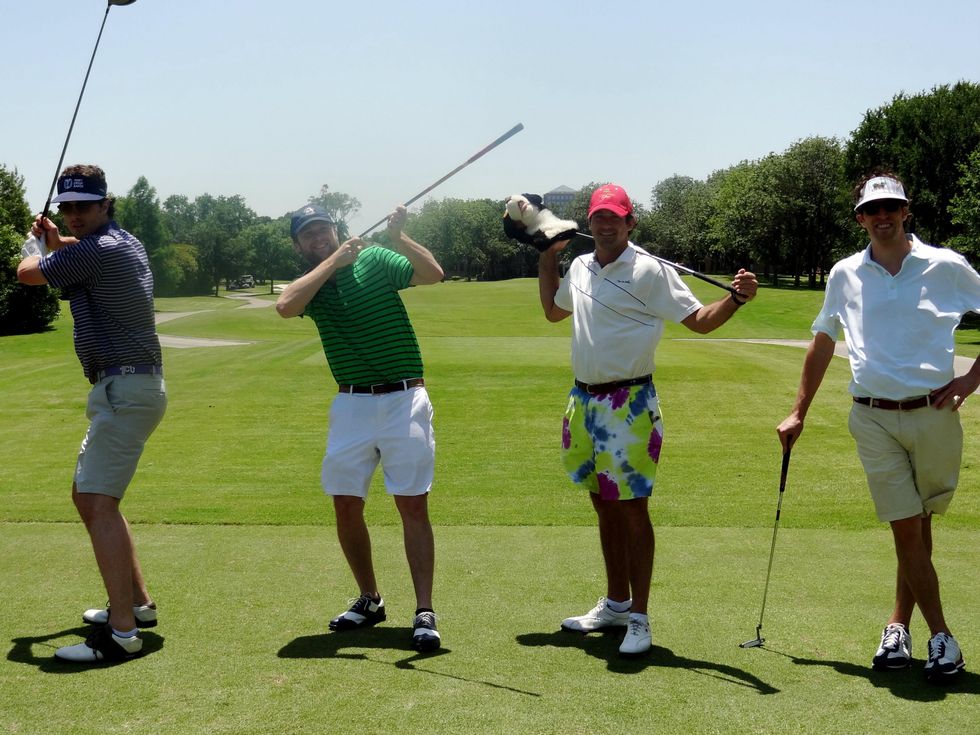 Matt Comeaux, Charlie Parker, Sanders Campbell and Jimmy Gallivan, promise house golf