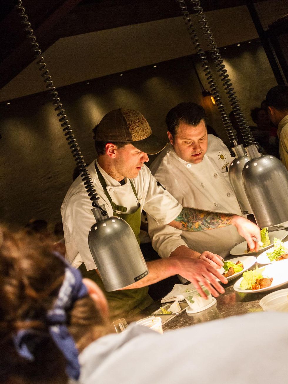 Matt McCallister and Aaron Collins at Cafe Momentum pop-up dinner at FT33