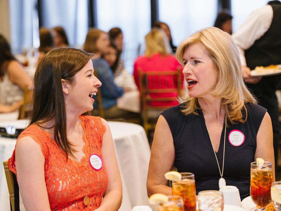 Megan Smalley, Sherry Lowe, polish luncheon