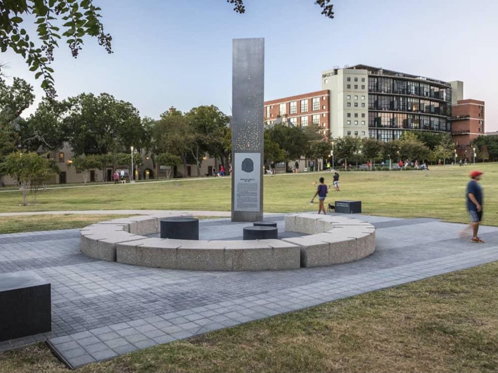 Memorial Plaza obelisk in Dallas