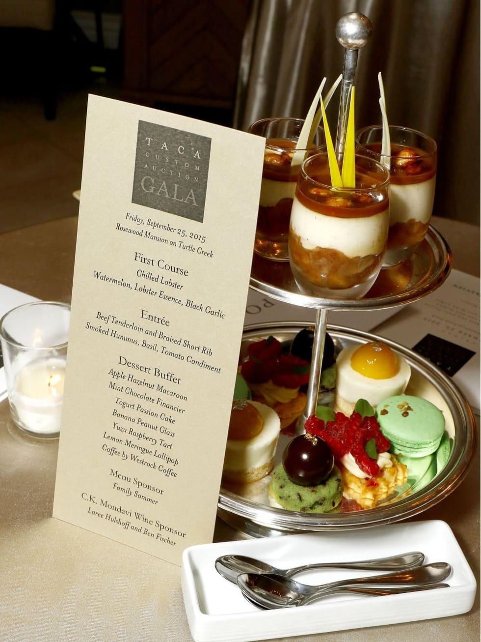 Menu and Assorted Desserts