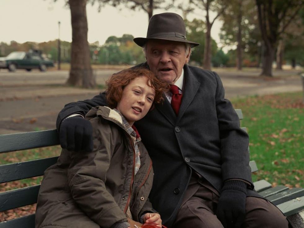 Michael Banks Repeta and Anthony Hopkins in Armageddon Time