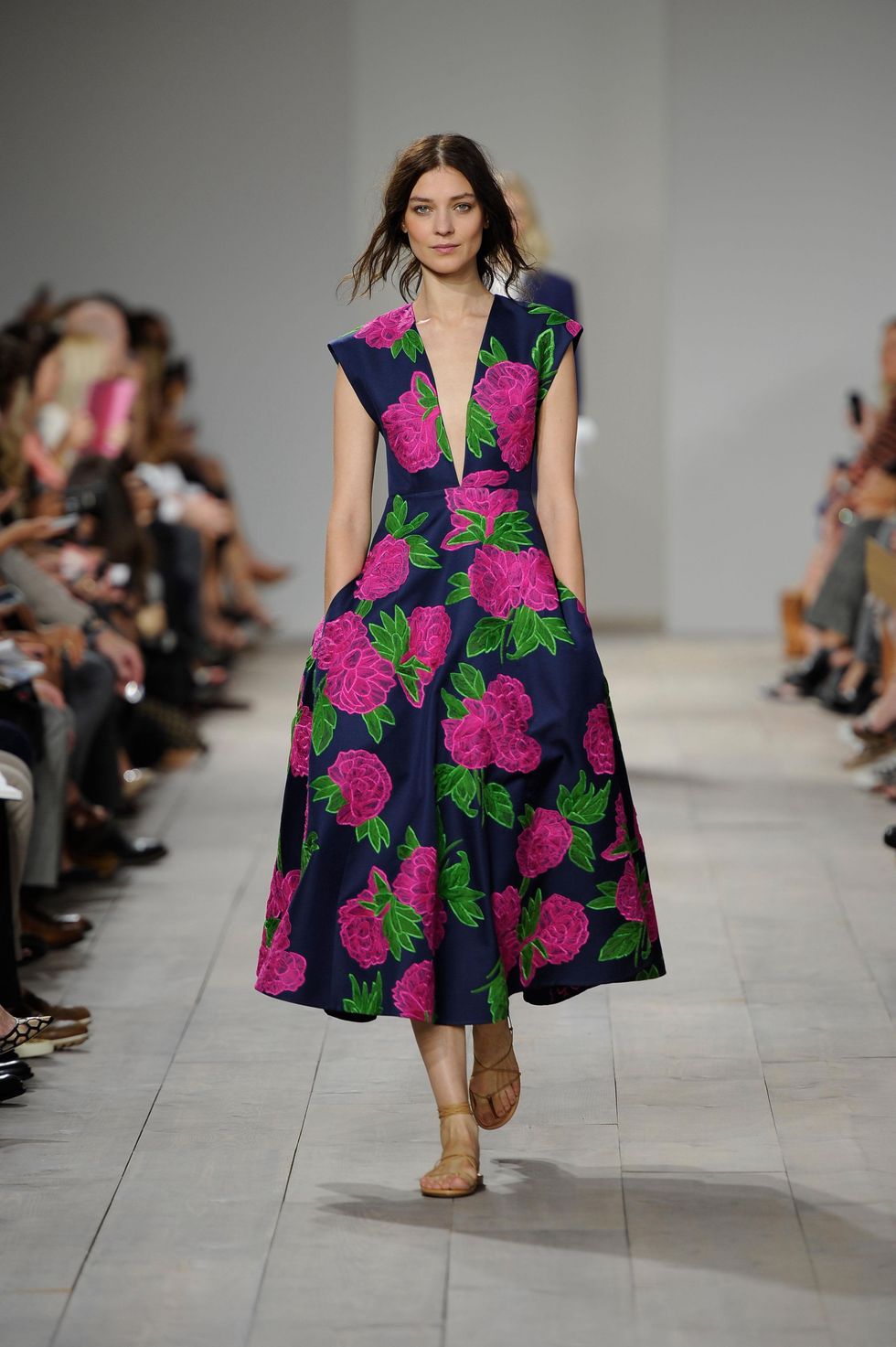 Michael Kors spring 2015 look 9 indigo daffodil top and skirt