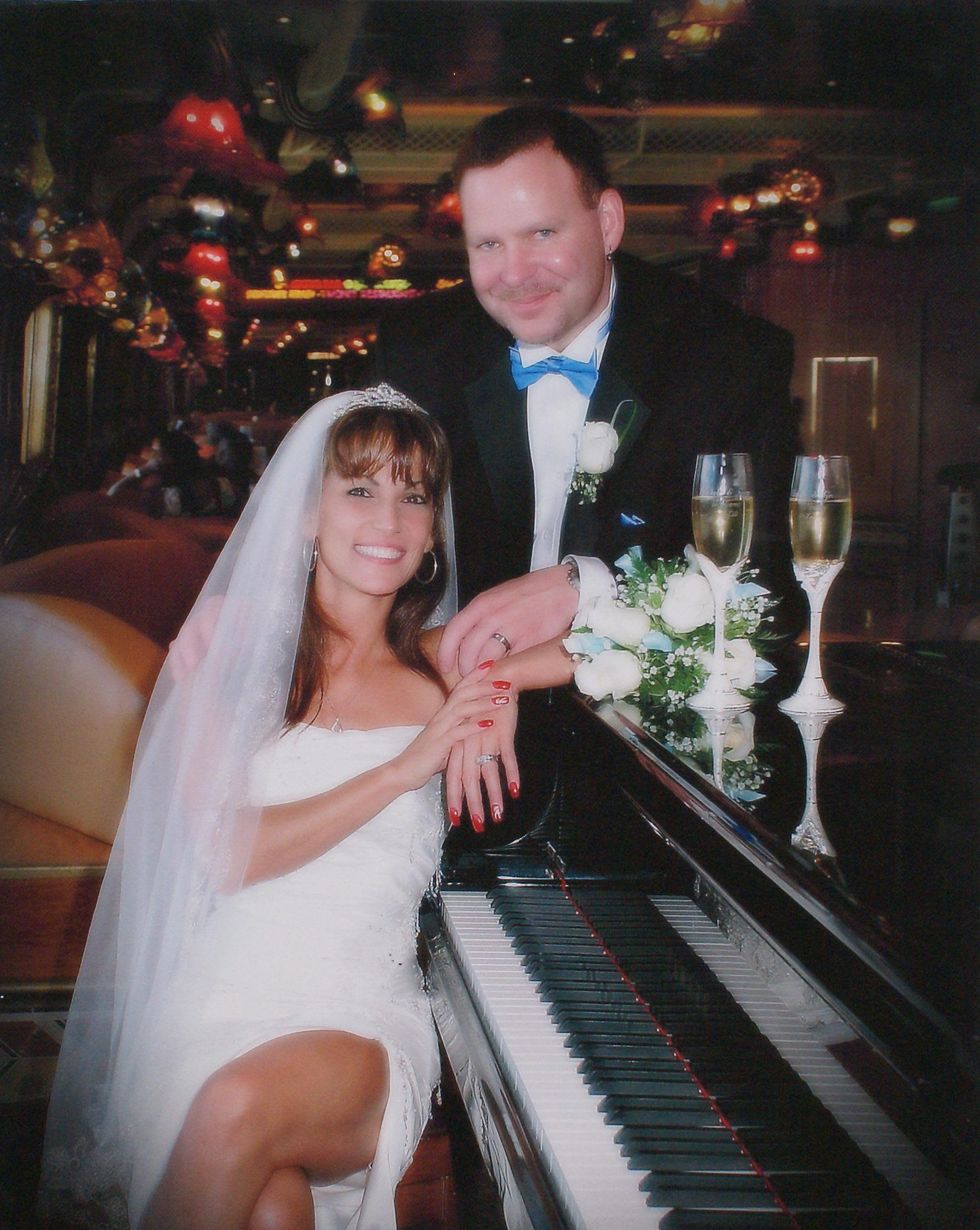 Michele Williams and Greg Williams on their wedding day