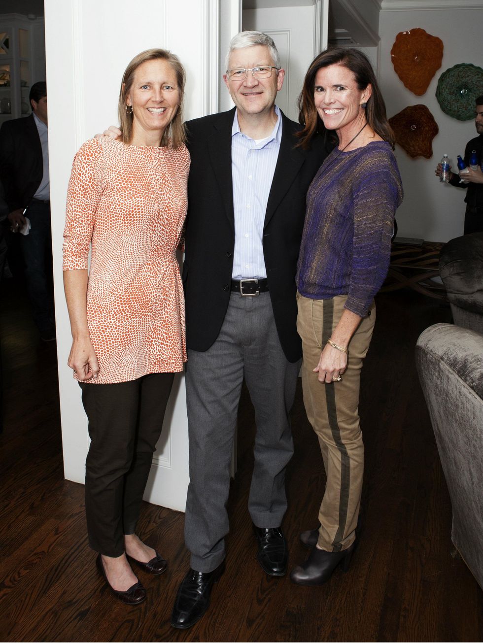 Michelle Thomas, Stewart Thomas, Amanda Neuhoff, childcare group kickoff party