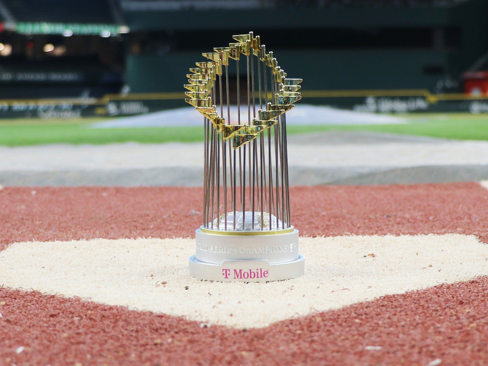 Mini replica World Series trophy giveaway from Texas Rangers