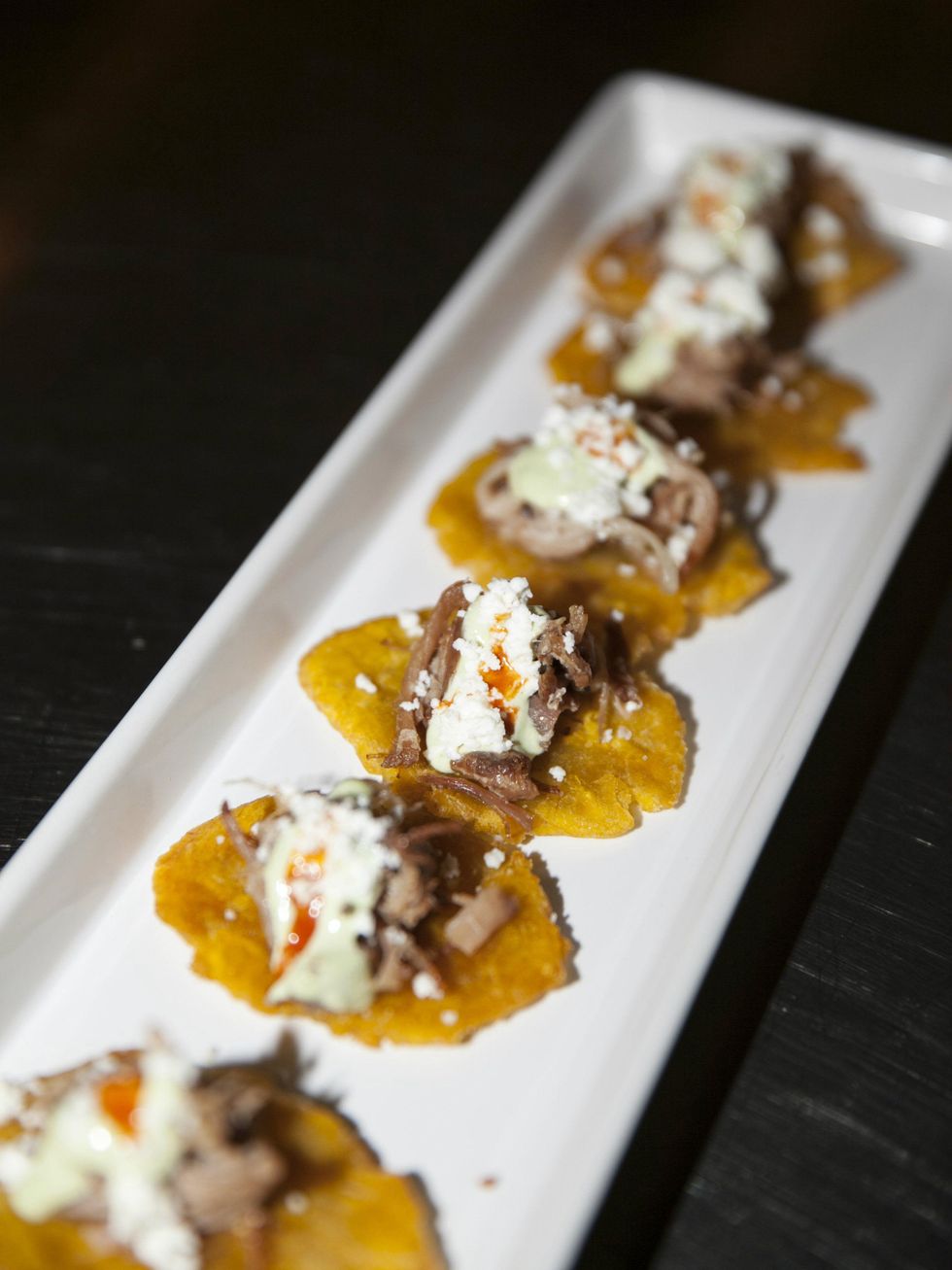 Mini tostadas at Tequila Appreciation Society