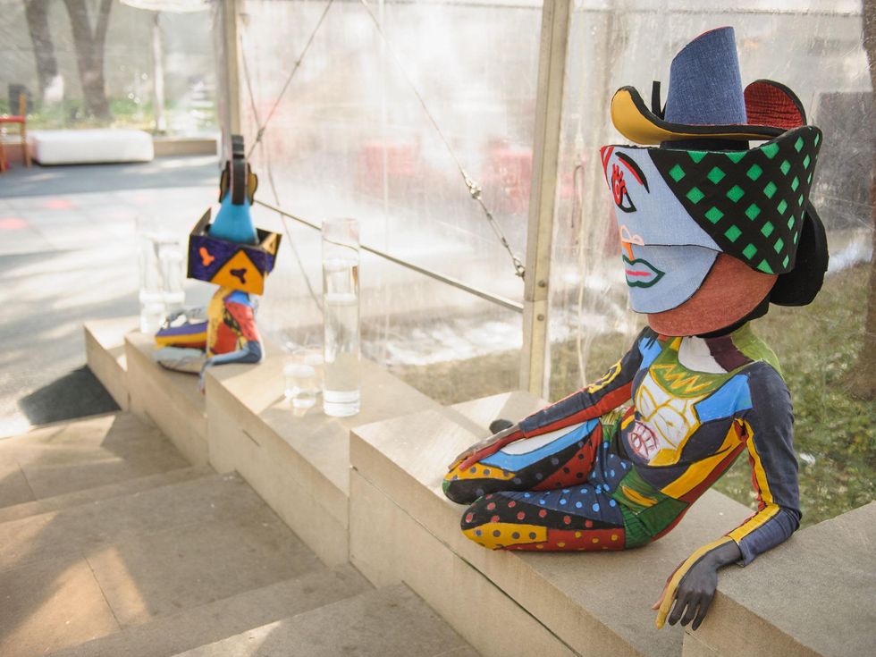 Models at art at Art Ball 2014