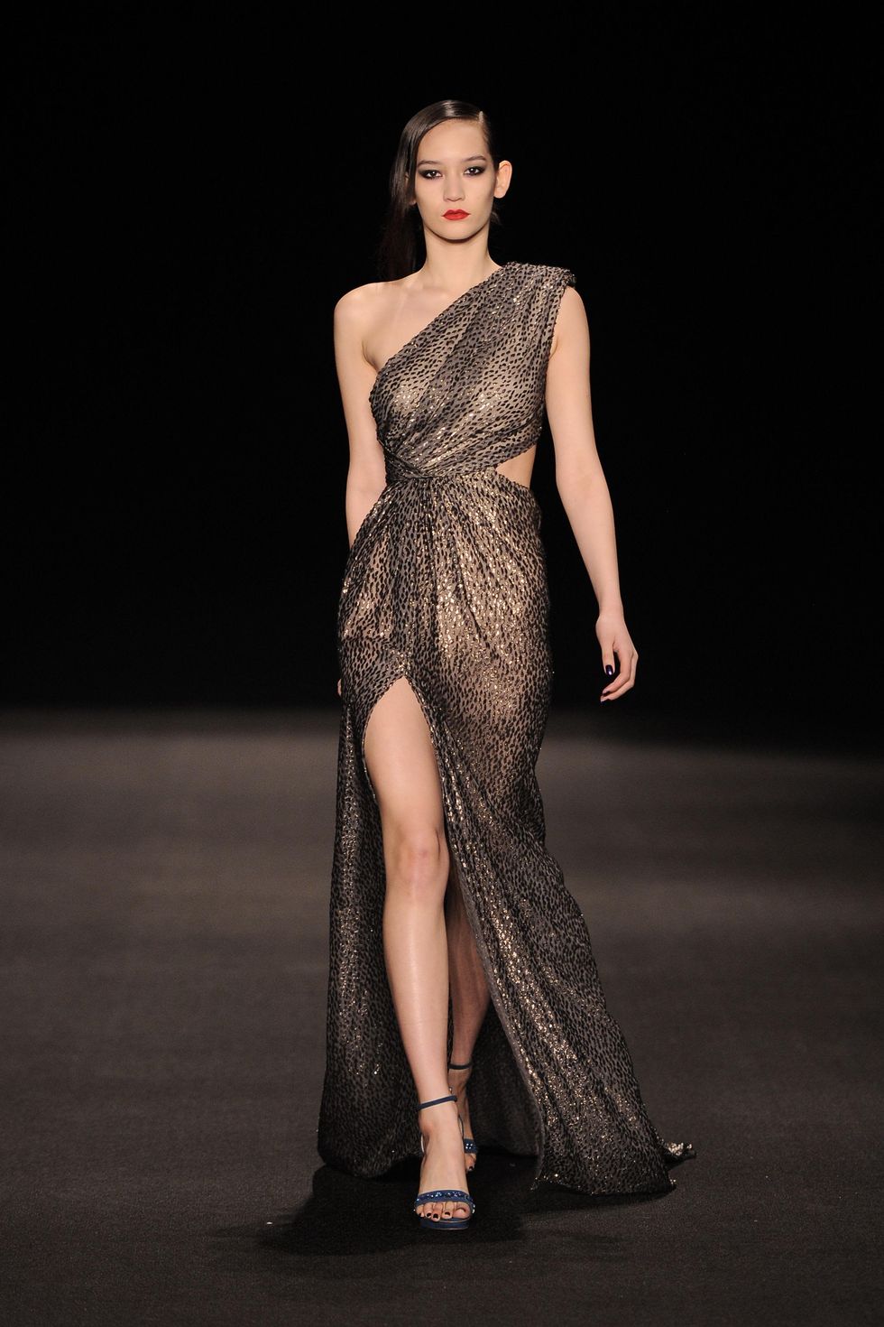 Monique Lhuillier gown with cutouts fall 2015 collection