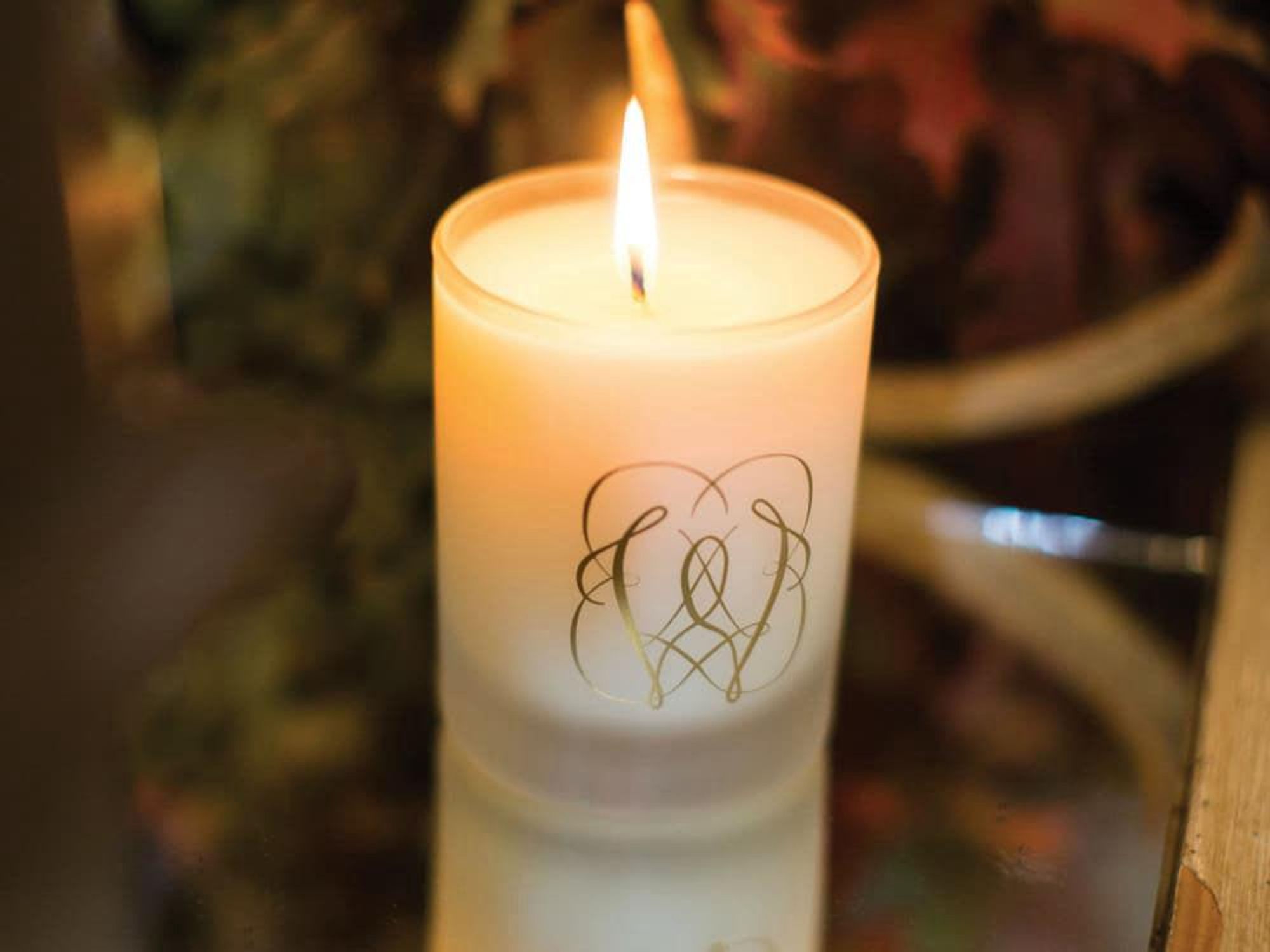 Monogrammed candle