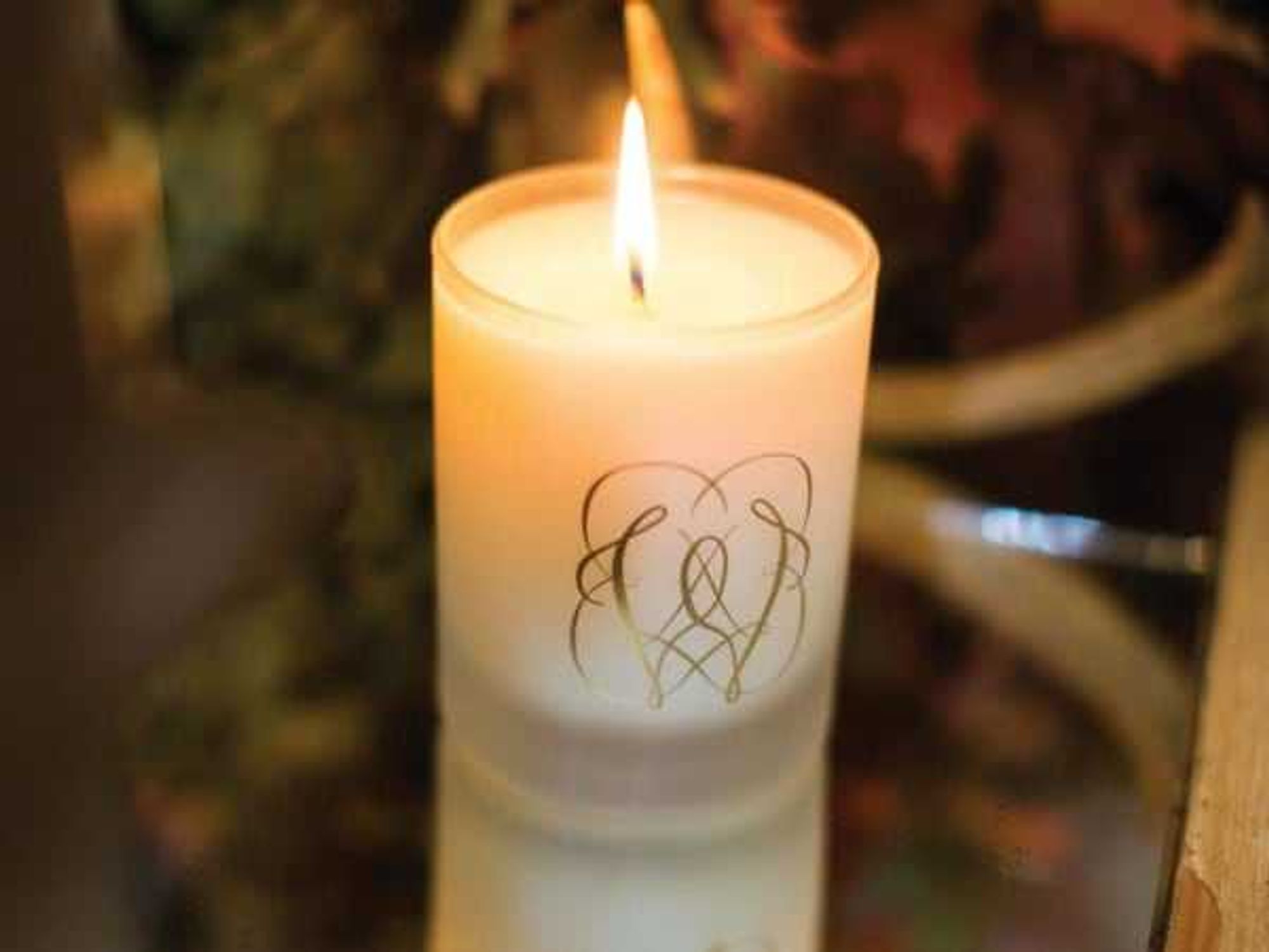 Monogrammed candle