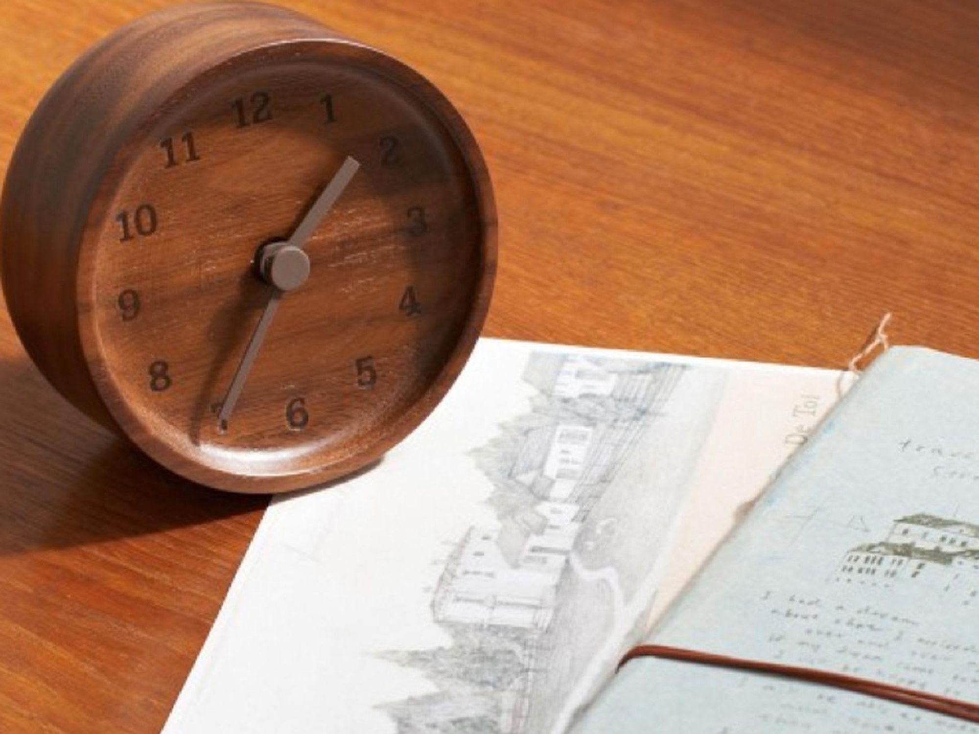 Muku wooden desk clock from Dwell