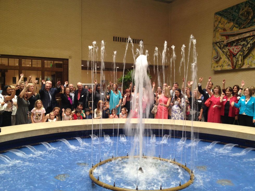 Nasher coin toss at NorthPark Center fountain