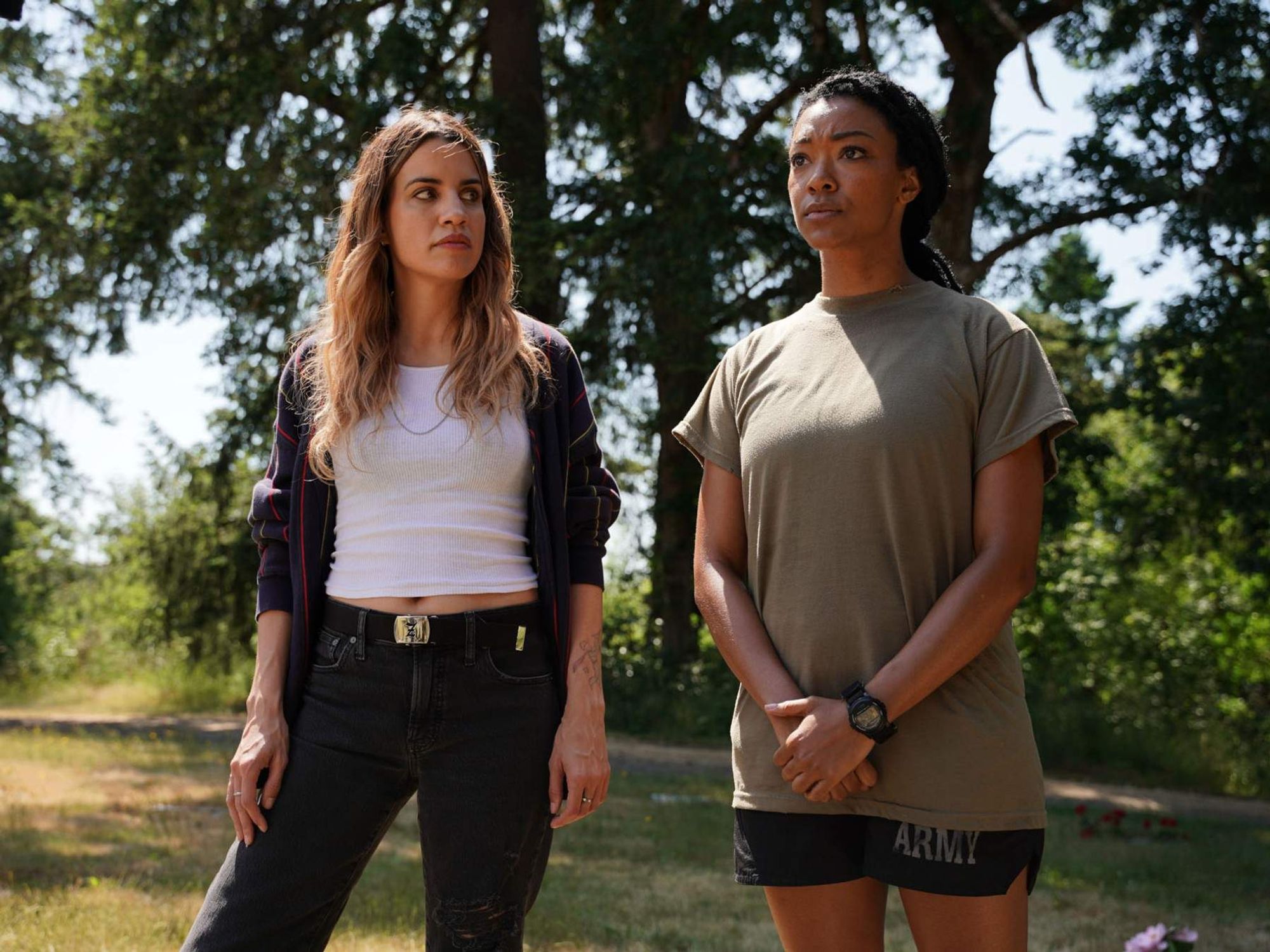 Natalie Morales and Sonequa Martin-Green in My Dead Friend Zoe