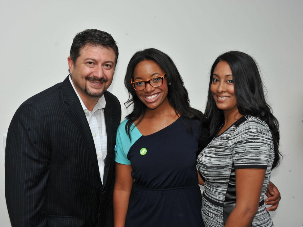 Natasha and Keith Blanco with Amber Sims, toast to literacy kick off