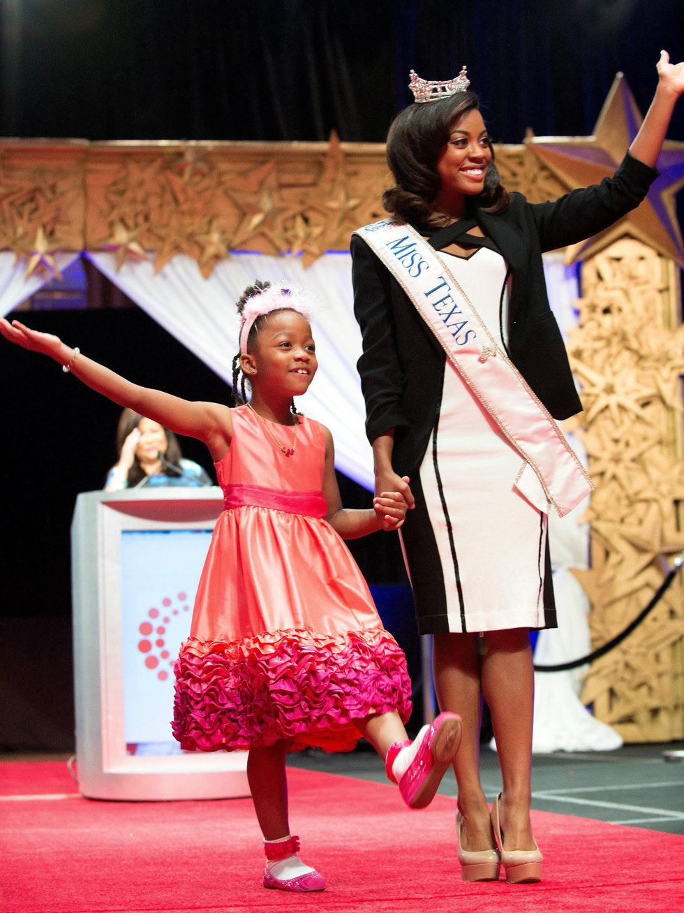 Natasha Green and Miss Texas Ivana Hall, childrens cancer fund luncheon