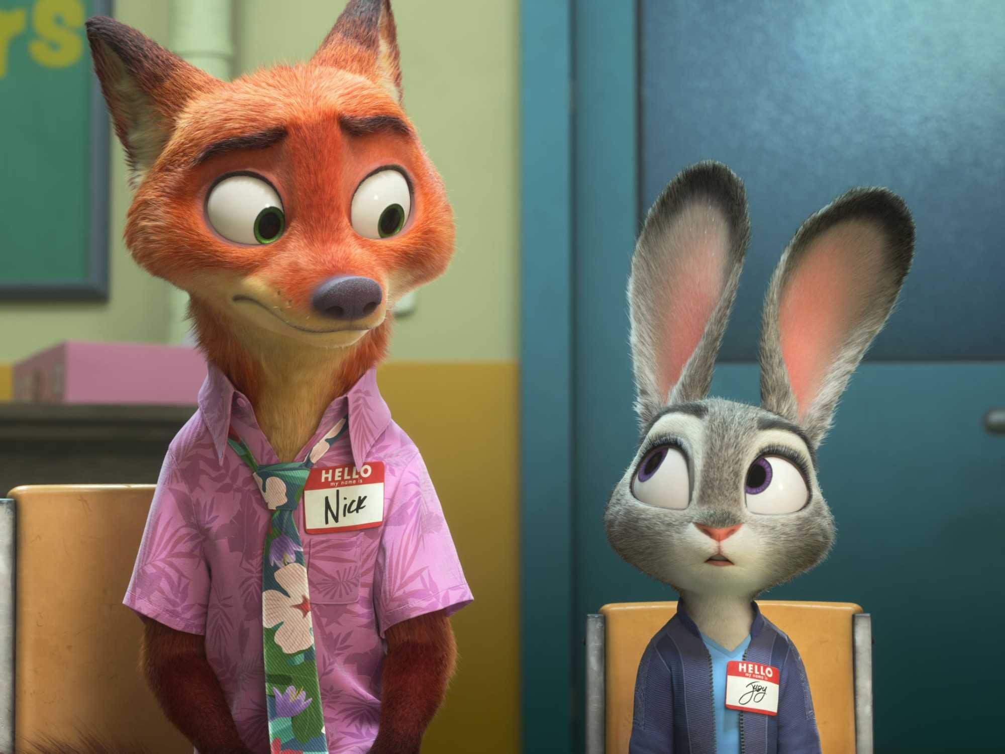 Nick (Jason Bateman) and Judy (Ginnifer Goodwin) in Zootopia 2