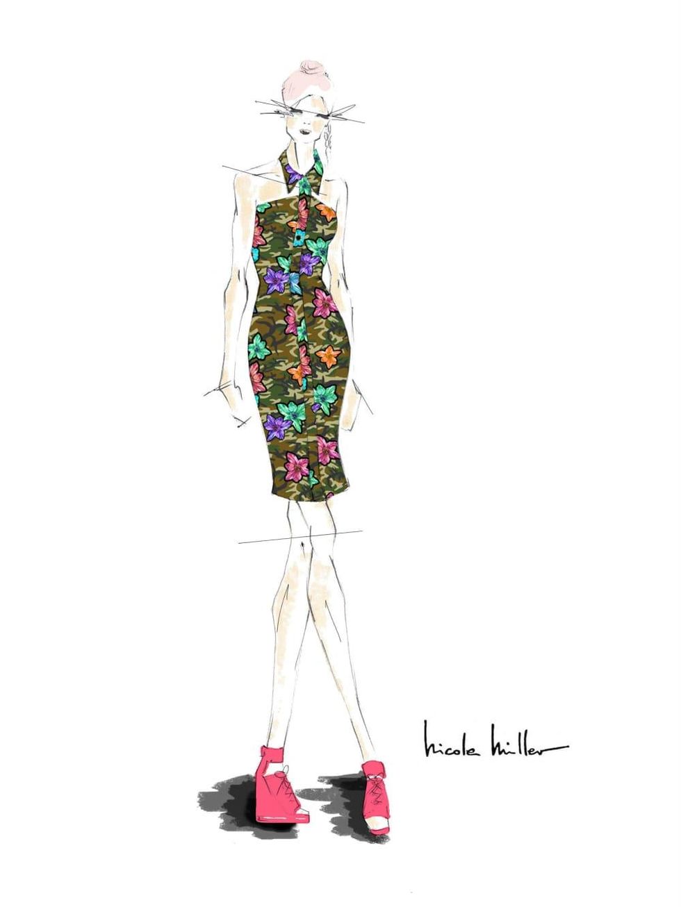 Nicole Miller inspiration sketch New York Fashion Week spring 2015