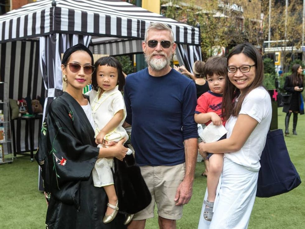 Nini and Sage Nguyen, Todd Oldham, Alyson and Sebastian Nakamura, Puppies in the Park 2017