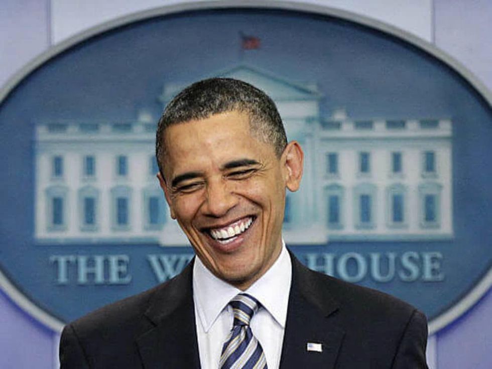 Obama laughs