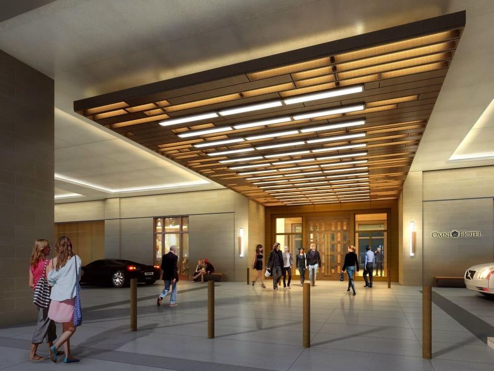 Omni Frisco hotel main entry rendering