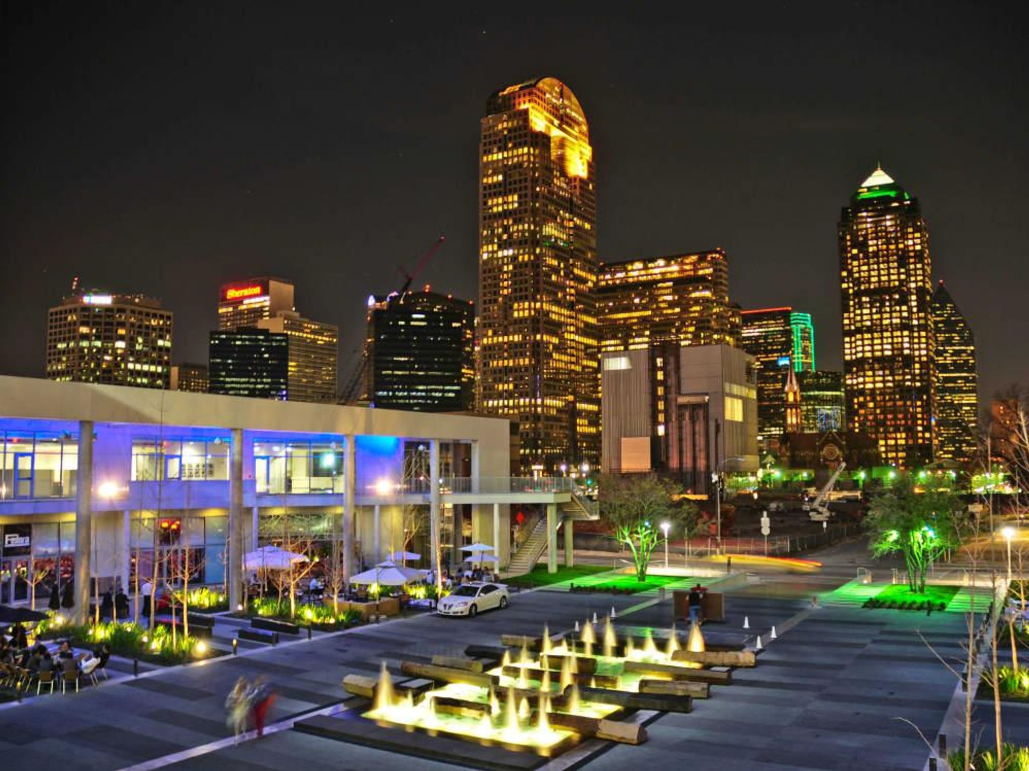 One Arts Plaza at night