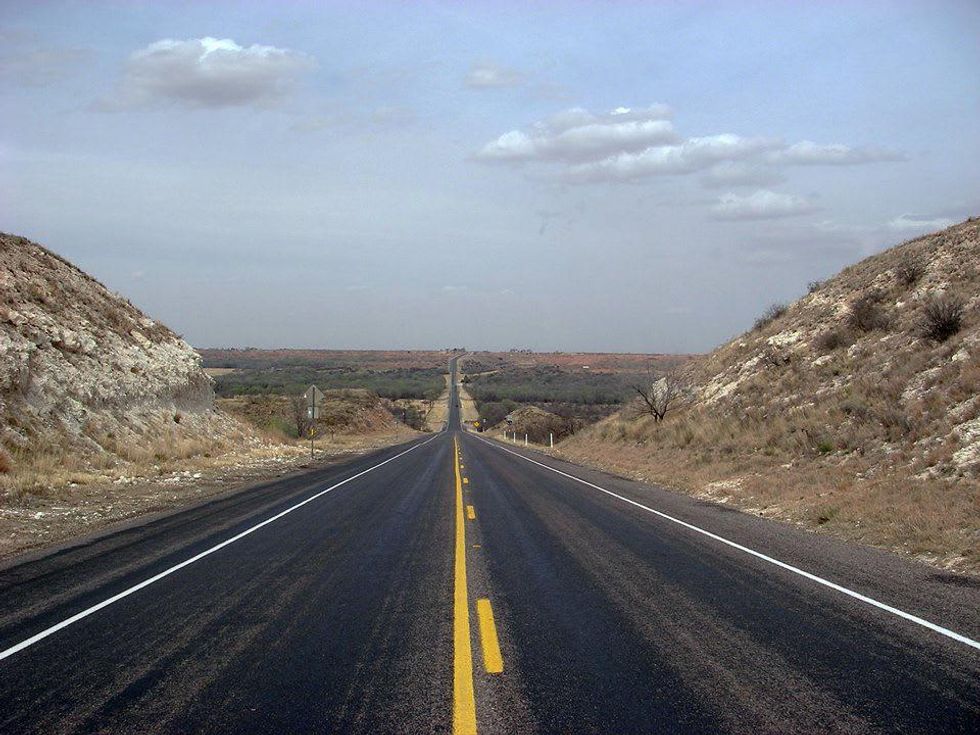 Open road on 1,400 mile journey