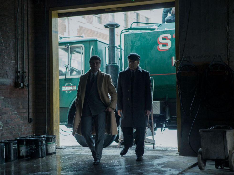 Oscar Isaac and Albert Brooks in A Most Violent Year