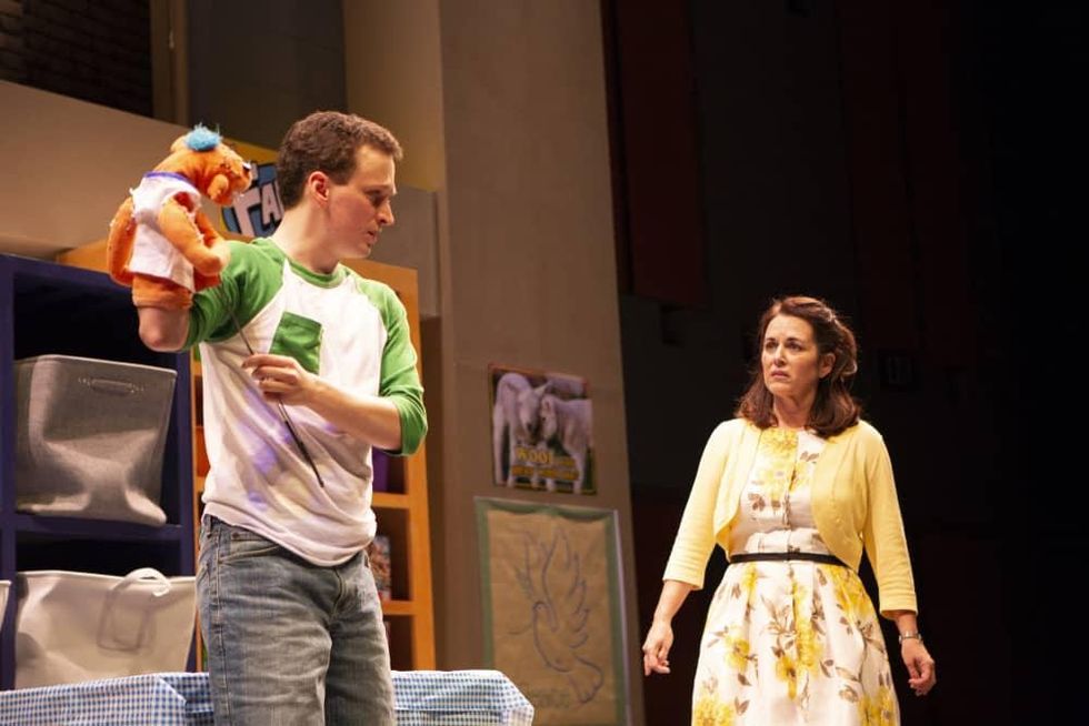 Parker Gray & Shannon McGrann in Hand To God at WaterTower Theatre