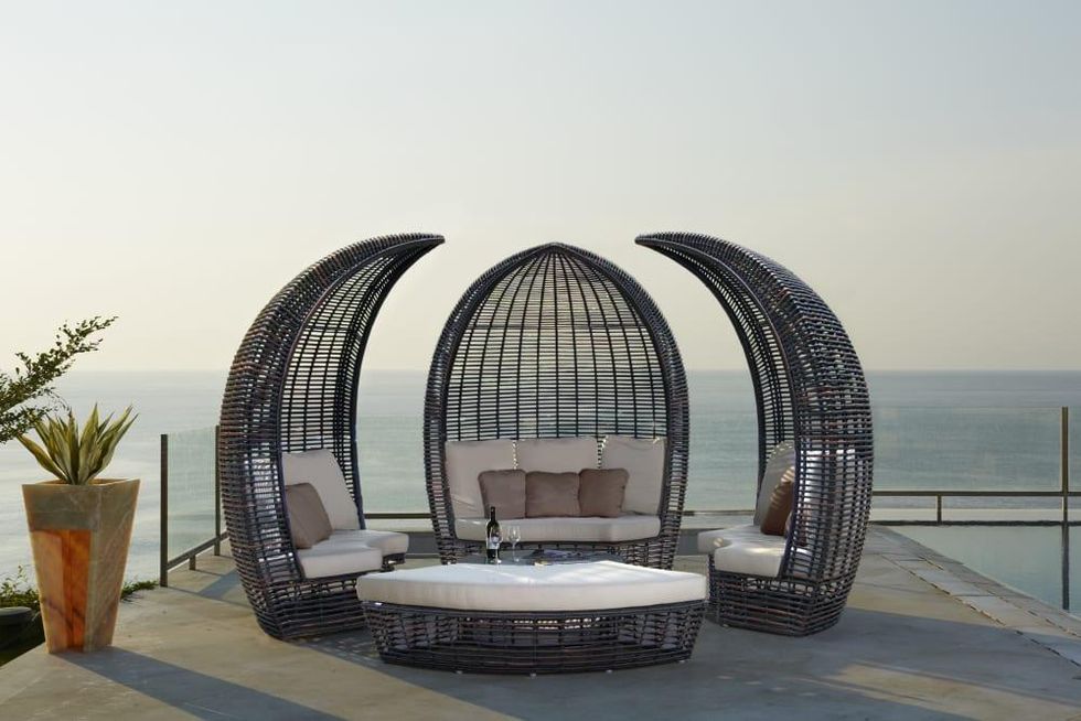 Patio furniture outside in tropical location
