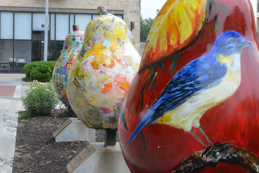 Pearland pear sculptures