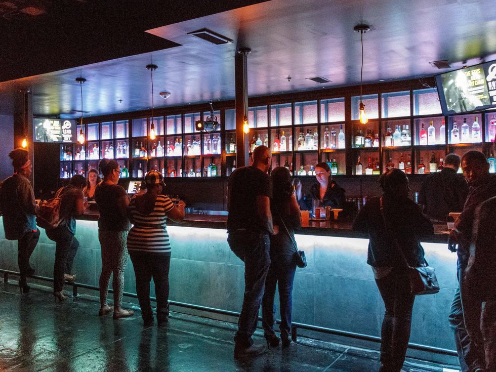 People at bar in Bomb Factory in Deep Ellum