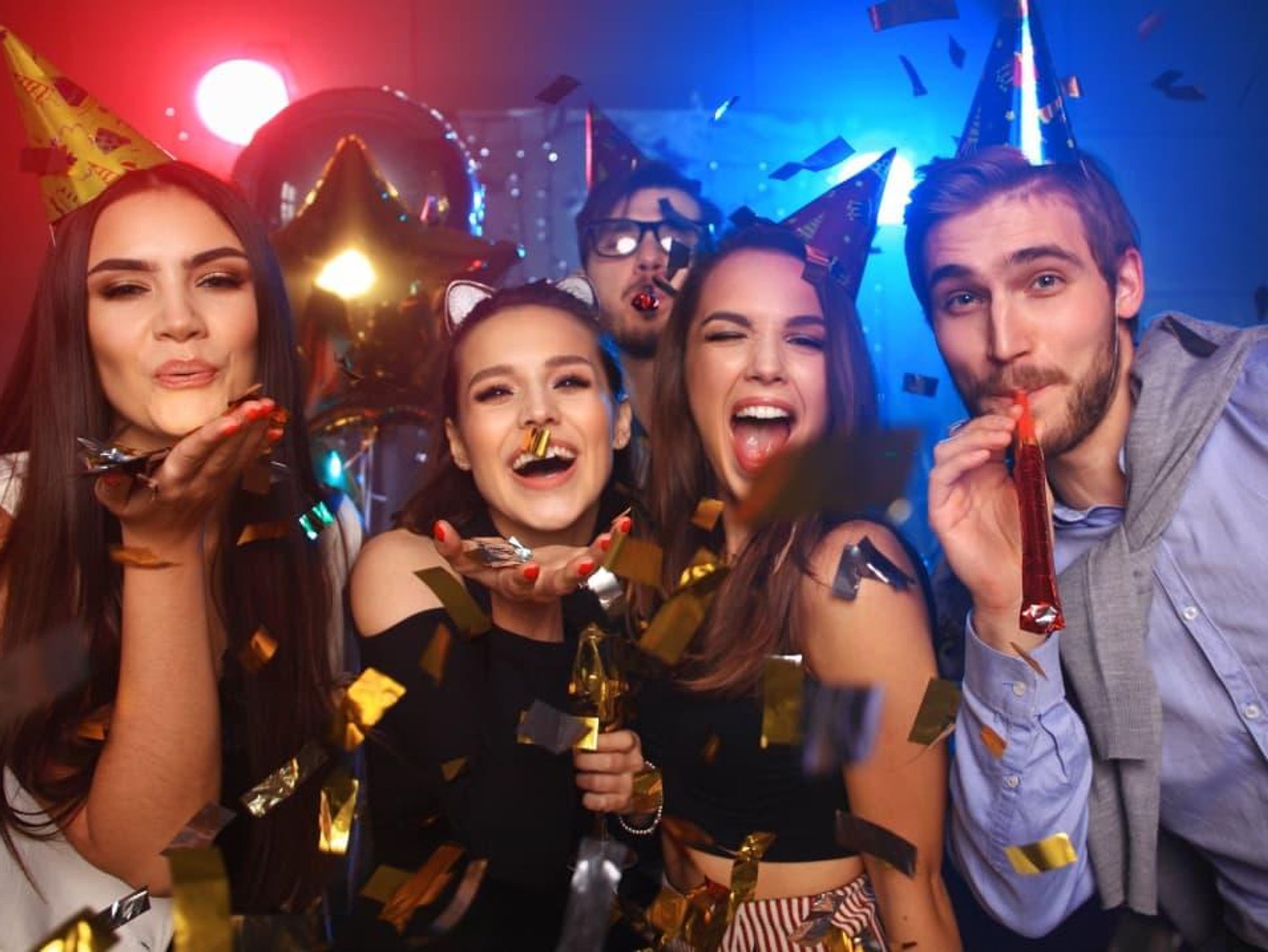 People celebrating New Year's Eve