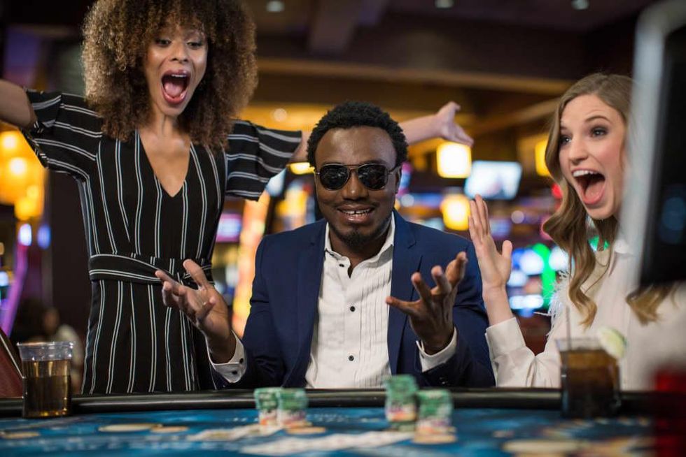 People winning at a casino