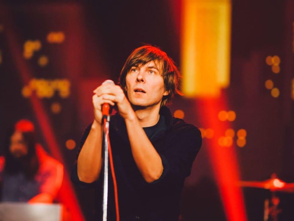 Phoenix front man looking away