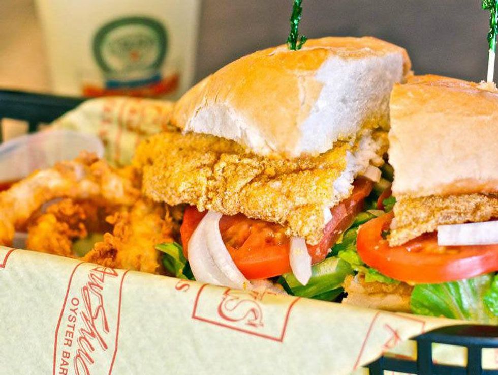 Po boy at Aw Shucks restaurant in Dallas