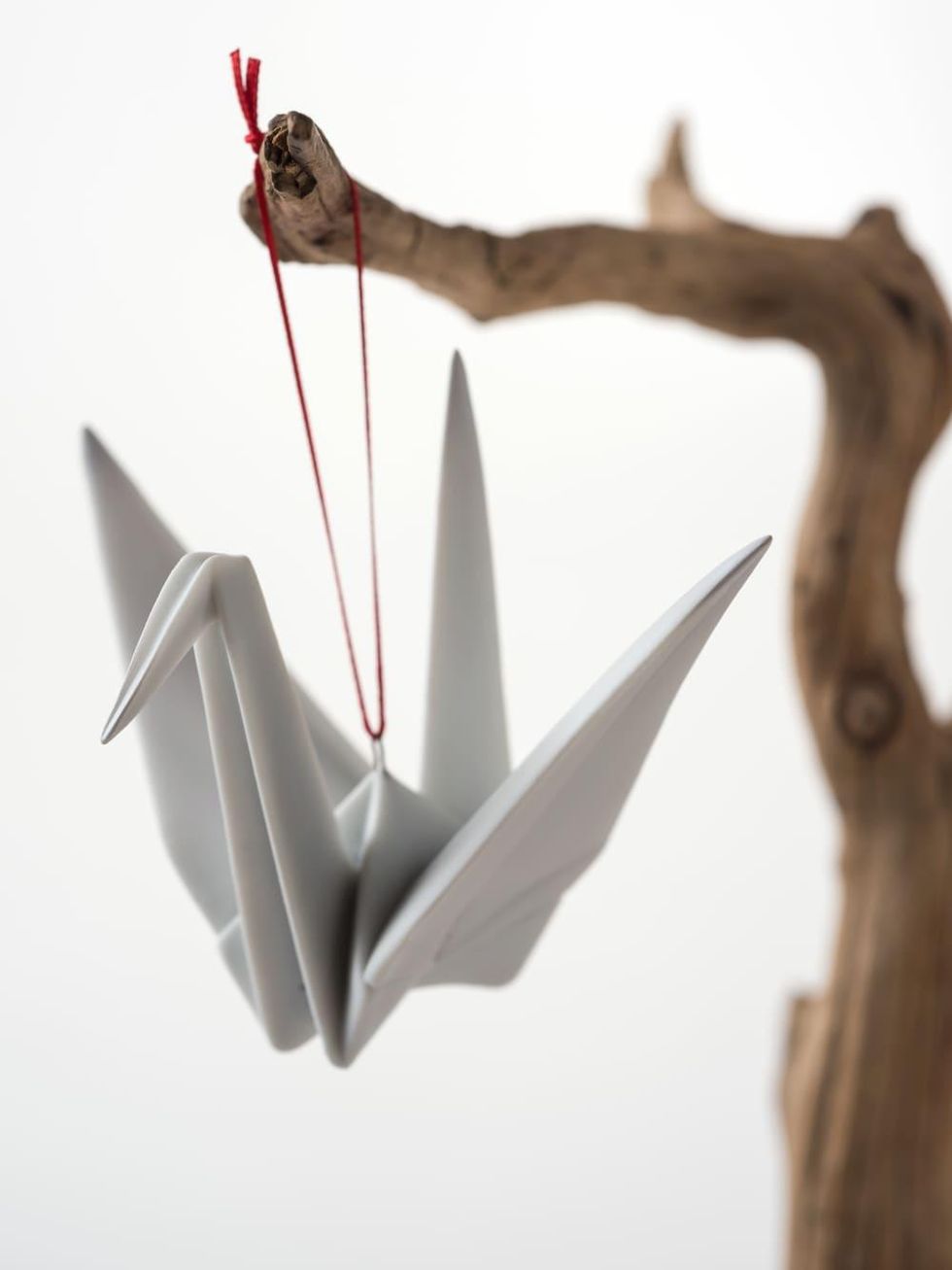 Porcelain crane origami ornament at the Lotus Shop