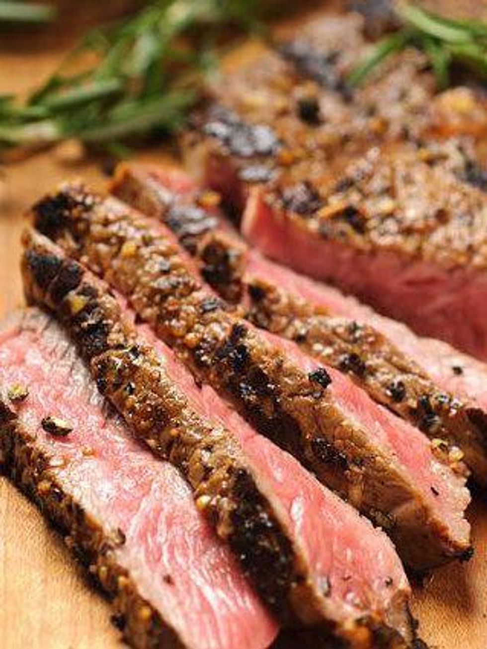 Porcini-crusted steak at Sur La Table cooking class