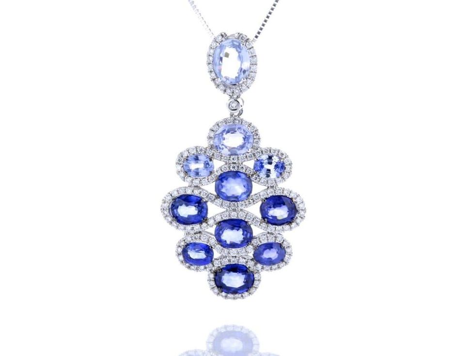 Pratiksha Madison woven sapphire ombre pendant