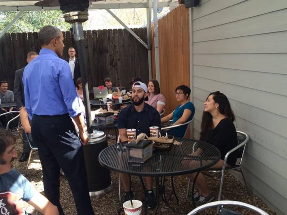 President Barack Obama Torchy's Tacos South First order March 11 2016