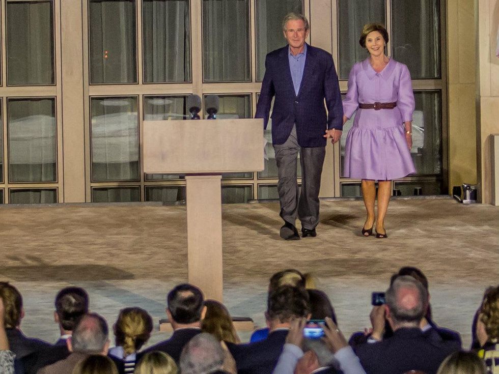 President George W. Bush, Laura Bush, freedom lighting